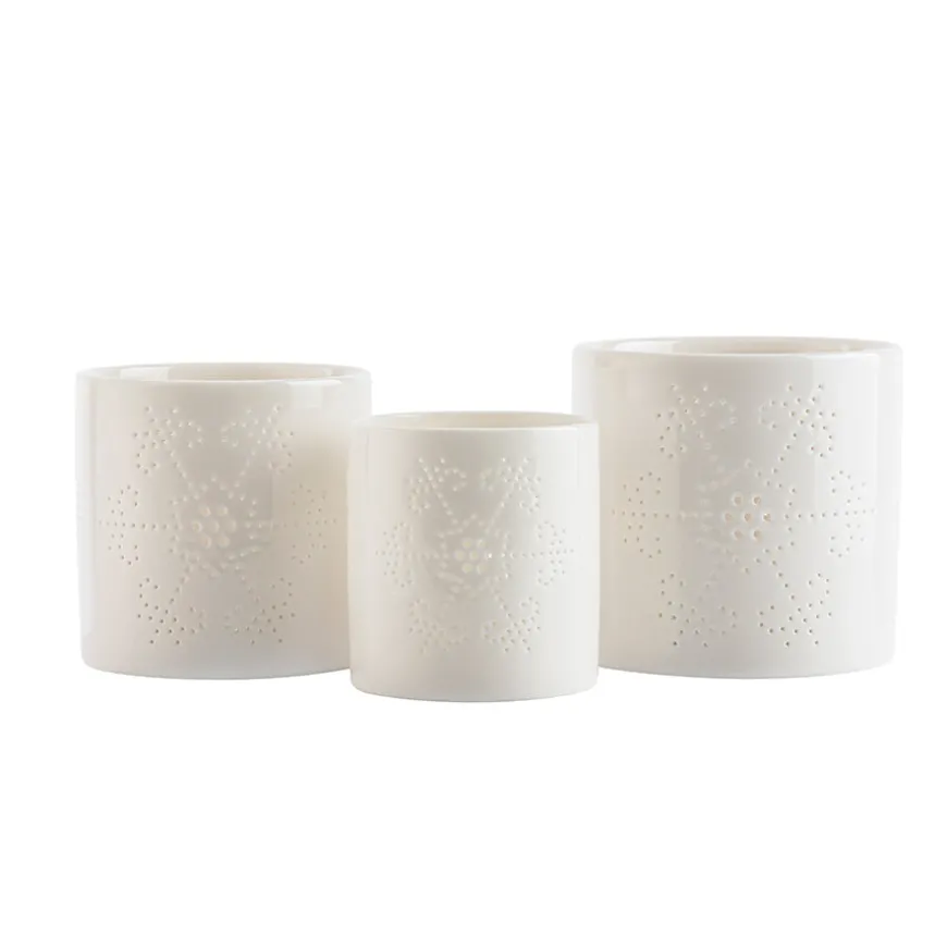 Snøfnugg Lyslykter 3pk 8, 10, 12cm
